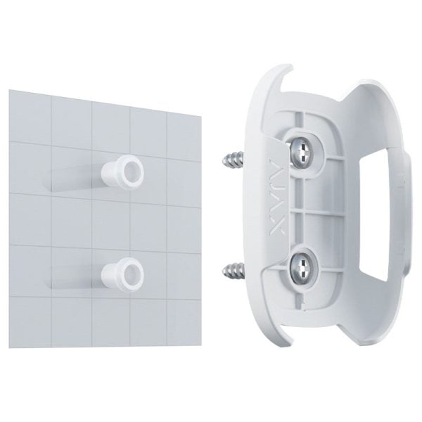 Ajax Button Holder white easily screws into mountable surfaces