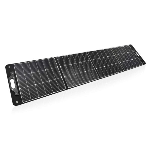 Sunmaster 200 Portable Solar Panel opened - side angled view