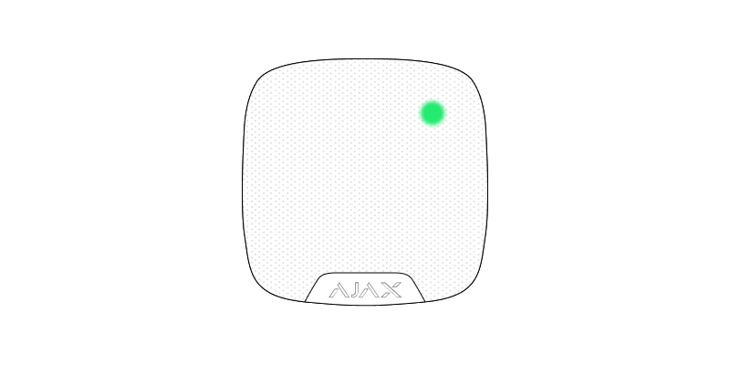 Ajax HomeSiren with flashing LED when system is armed
