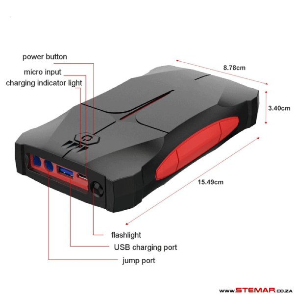 RED-E Jump Starter Powerbank 7200mAh features