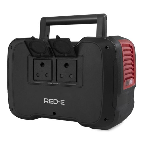 Red-E PowerStation 614W back, includes two SA plug points