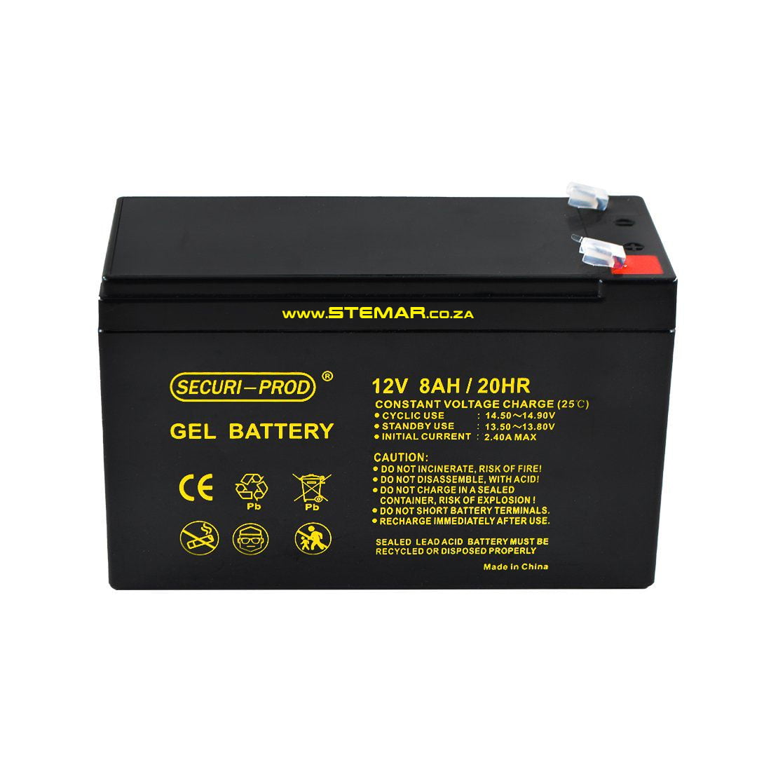Securi-Prod 12v 8Ah Gel Battery - Stemar Security Systems