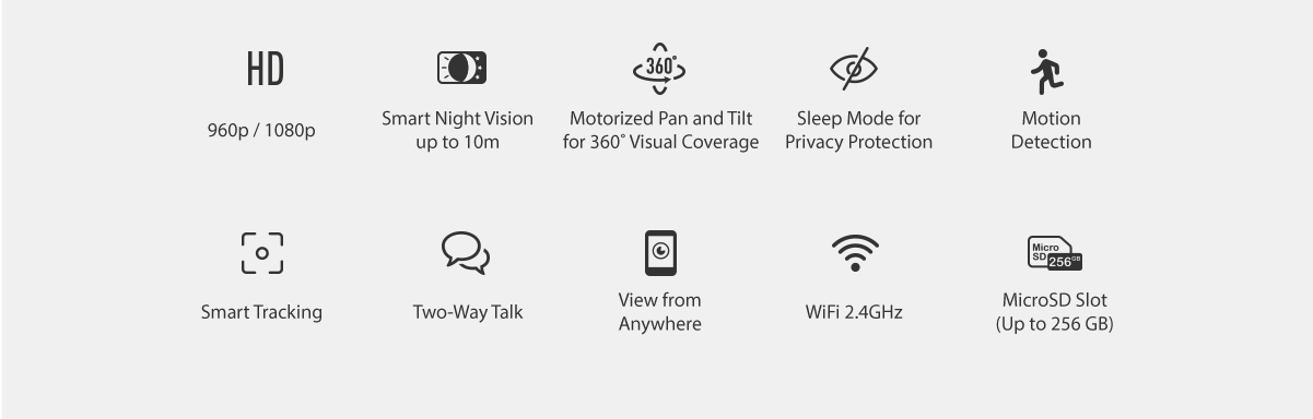 EZVIZ TY1 Pan and Tilt Camera features and tech specs