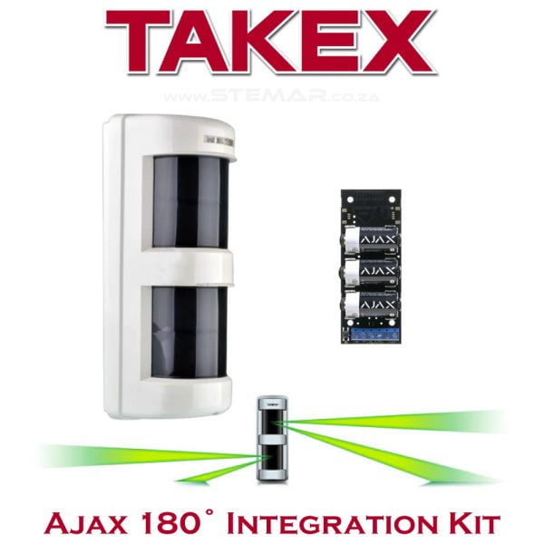 Takex 180 including Ajax Transmitter for integration allows for 180 degree coverage