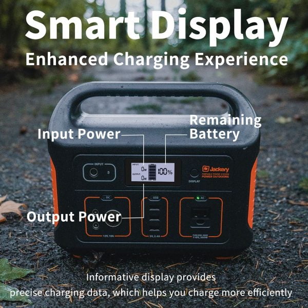 Jackery Explorer 500 Portable Power Station smart display