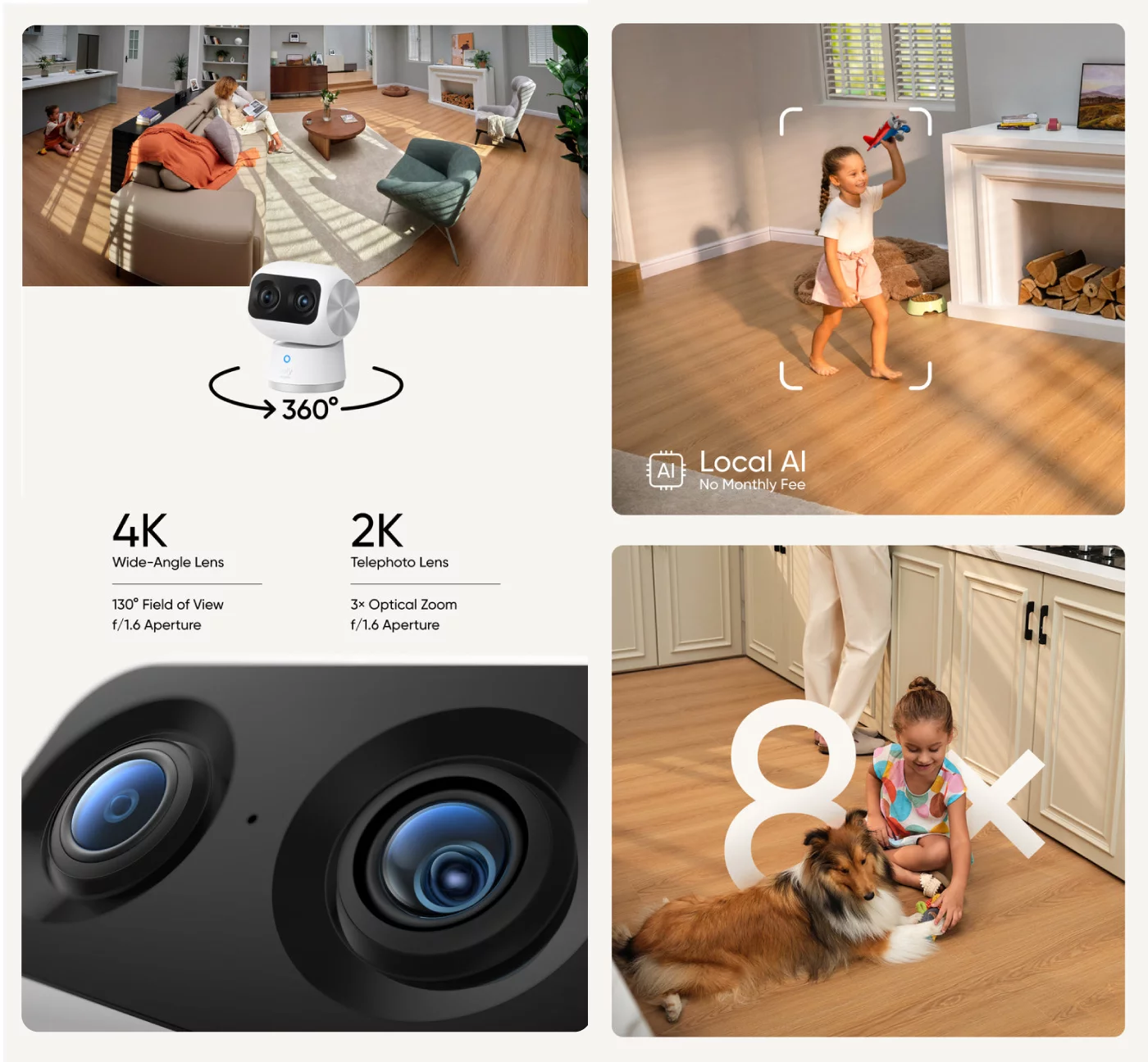 Eufy Indoor S350 Dual Lens 4K Wifi Camera - Stemar Security Systems