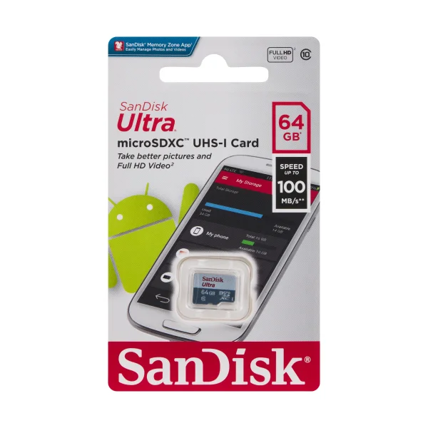 SanDisk Ultra microSDXC Card 64GB 100MB/s Class 10 BOXED