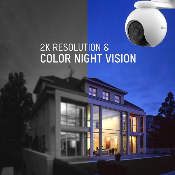 EZVIZ H8 Pro 2K Pan & Tilt Camera colour night vision