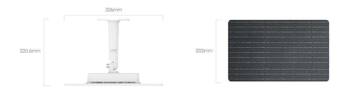 EZVIZ Solar Panel with Battery Storage (12W) dimensions