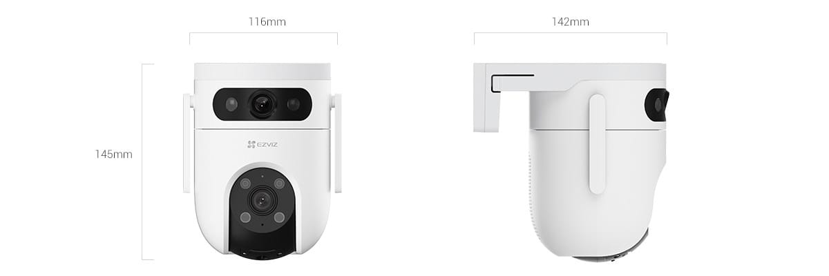 EZVIZ h9c dual lens PT camera dimensions 