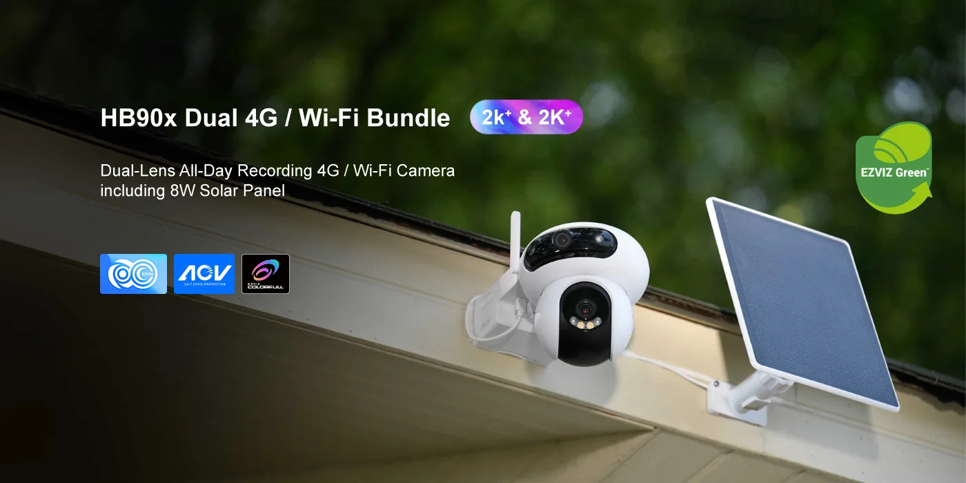 EZVIZ HB90x Dual 4G/WIFI Camera Solar Bundle (4MP) - Stemar