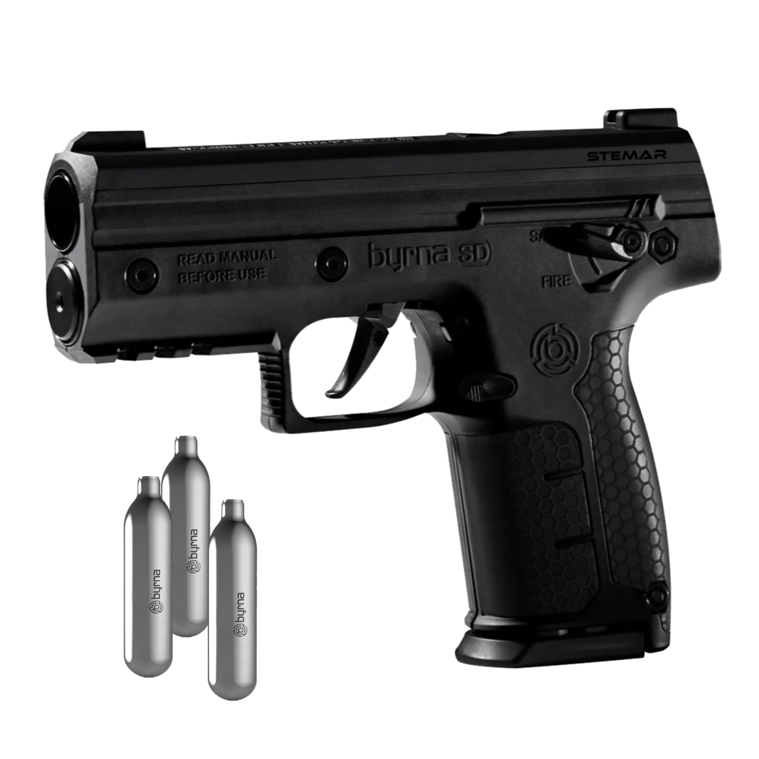 Byrna SD Launcher - .68 Cal Black including 3x gas