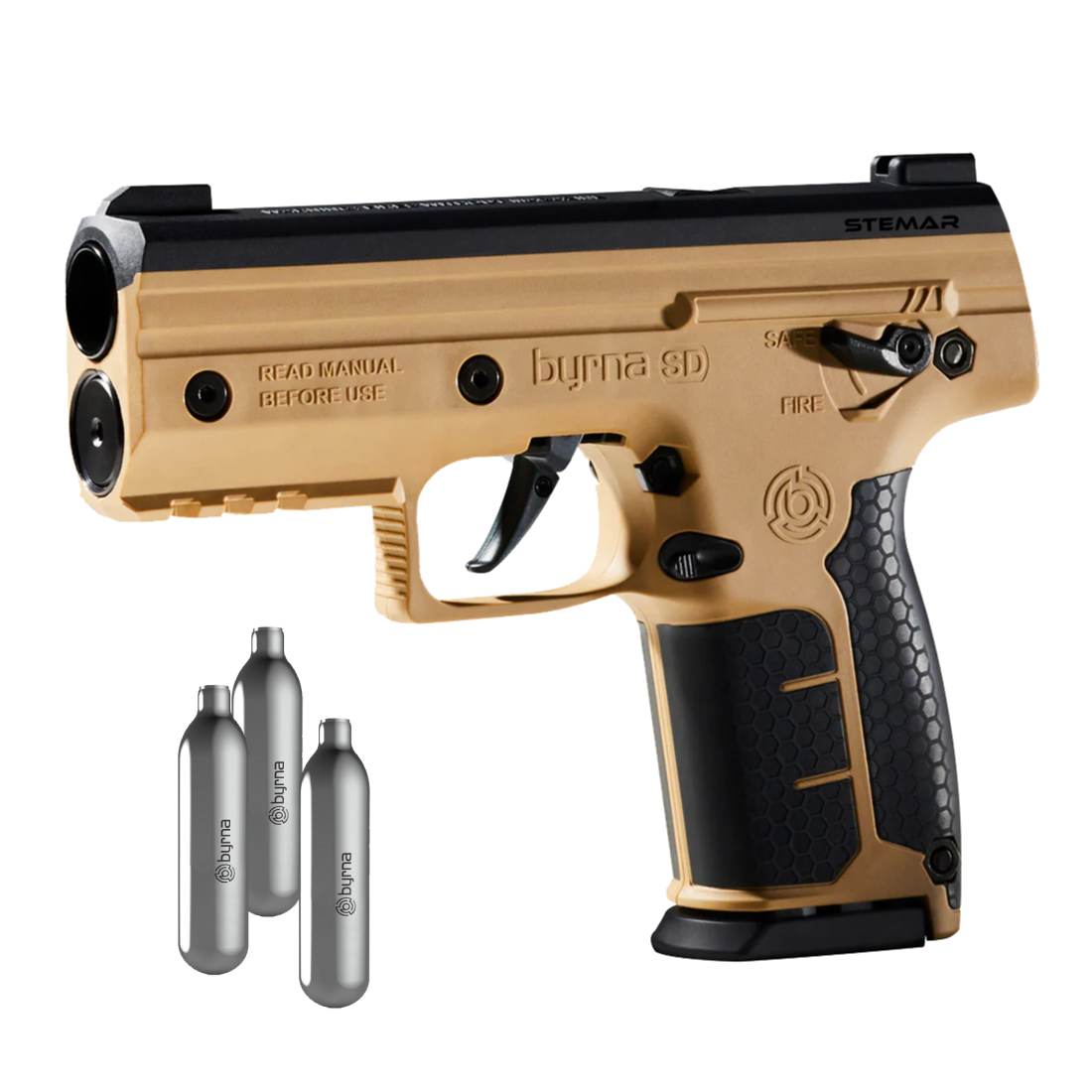 Byrna SD Launcher - .68 Cal Tan including 3x gas