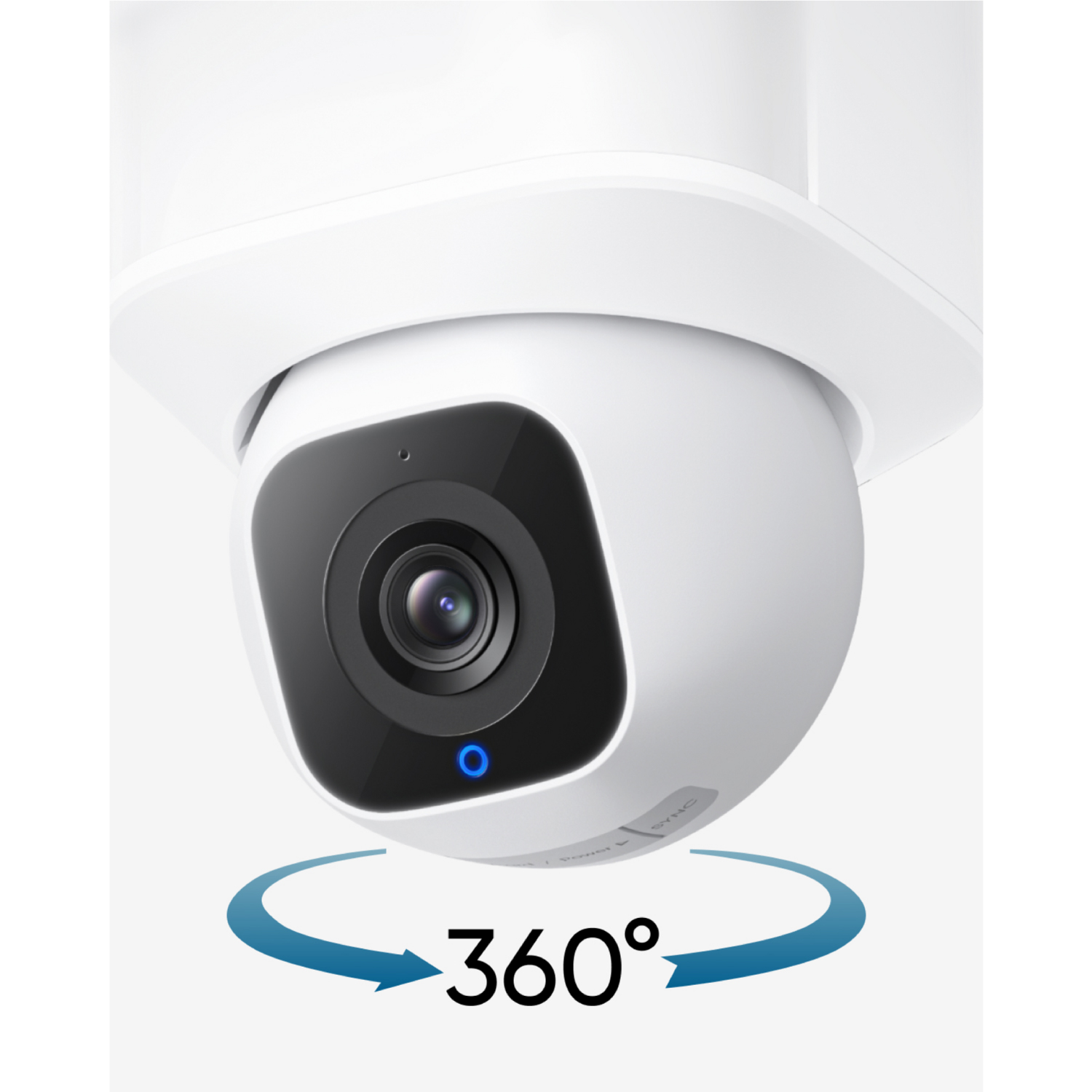 Eufy E30 Floodlight Camera 2K (3MP) displaying 360 degree rotation
